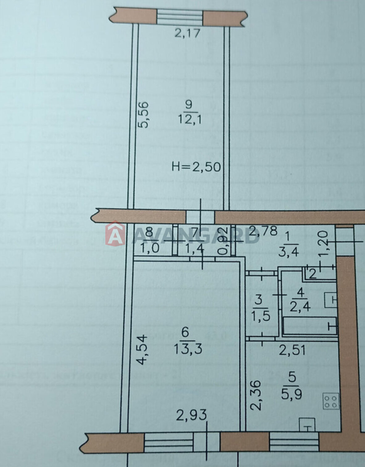 2 кім. квартира, 43/-/6 кв. м., 2/6 поверх фото 4 2 кім. квартира, 43/-/6 кв. м., 2/6 поверх фото 4