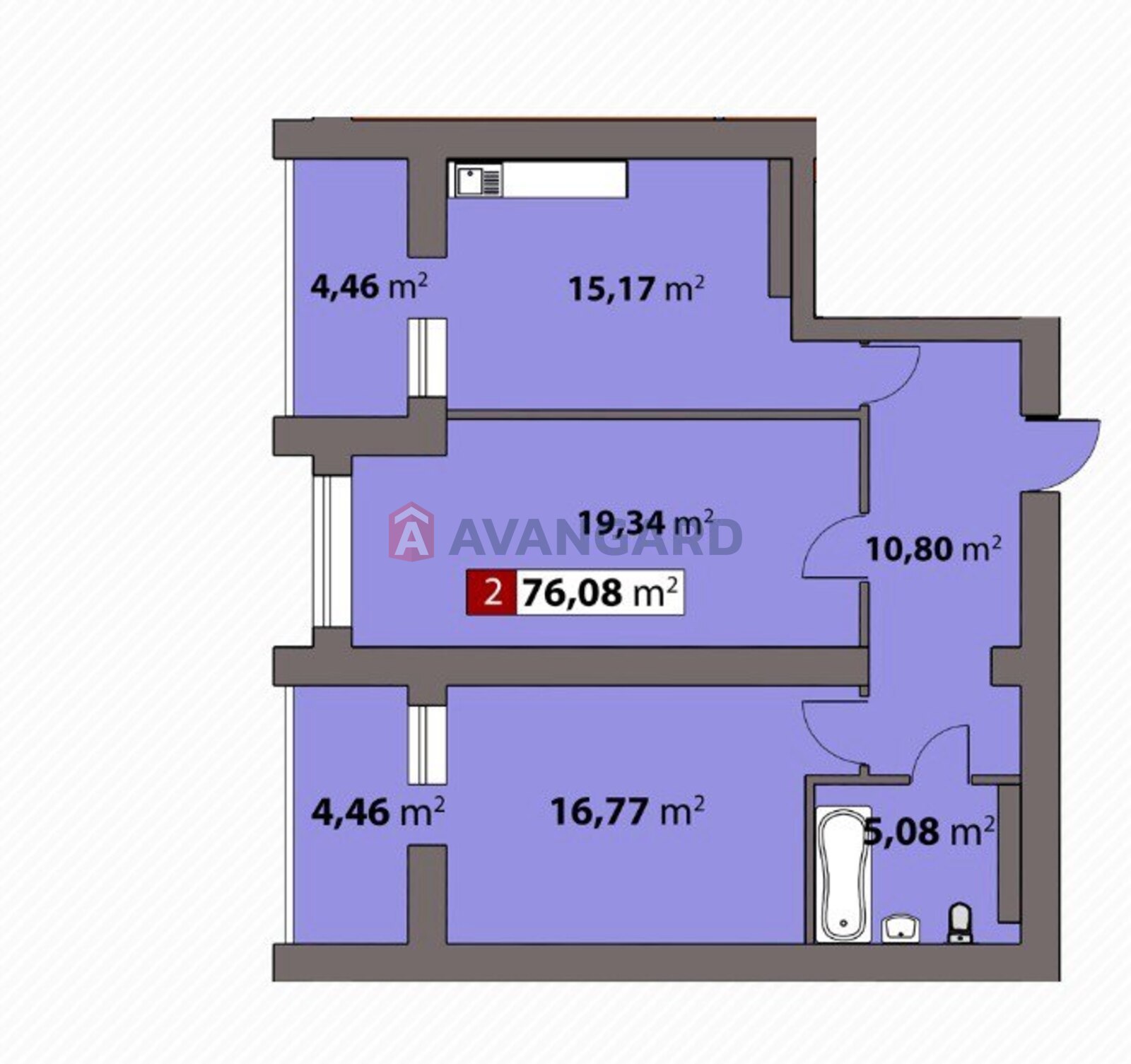 2 комн. квартира, 80/-/15 кв. м., 4/17 этаж фото 1 2 комн. квартира, 80/-/15 кв. м., 4/17 этаж фото 1