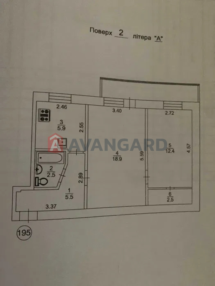 1 кім. квартира, 57/-/7 кв. м., 2/9 поверх фото 9 1 кім. квартира, 57/-/7 кв. м., 2/9 поверх фото 9